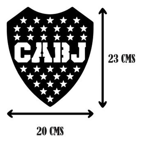 Cuadro Boca Escudo Equipos Futbol Mdf Negro Blanco Calado