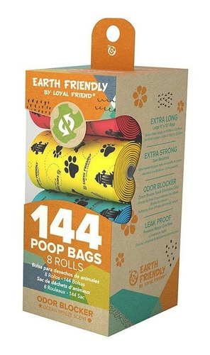 Bolsas Biodegradables Earth Friend Brisa P/ Heces 8 Rollos