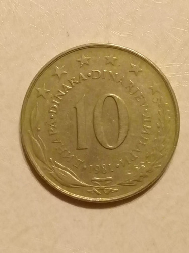 Moneda De Yugoslavia 10 Dinara 1981