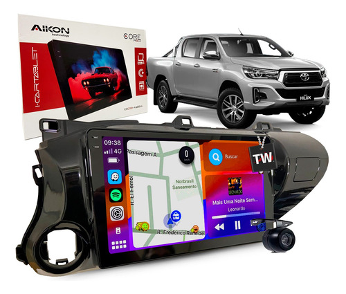 Multimidia Aikon 64gb Hilux 2017-2025 Carplay Tela 10 Poleg
