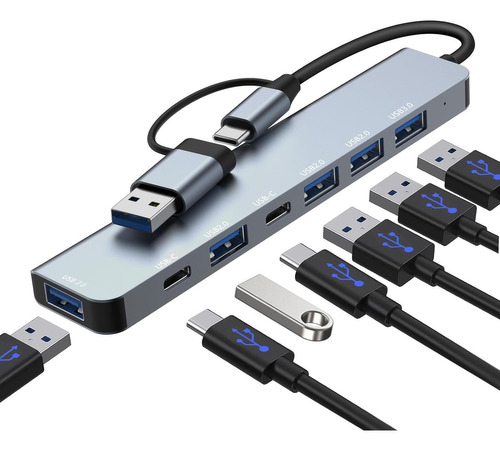 Hub Usb C 7 En 1 Adaptador Multipuerto Para Macbook Pro/iPad