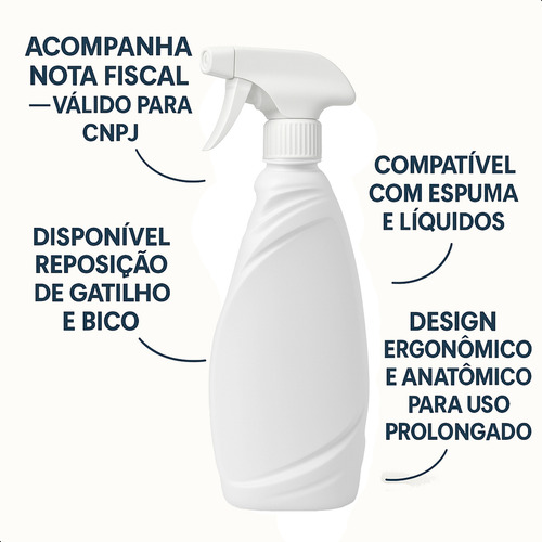 Kit 3 Frascos Borrifador Premium Spray Pulverizador 500ml