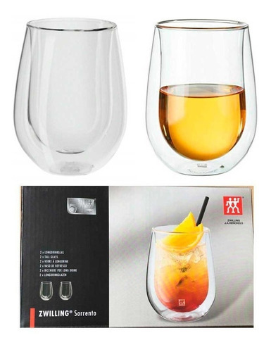 Jogo De Copos Zwilling P/ Long Drink Sorrento 355ml 2 Pç Cor Vidro Parede Dupla