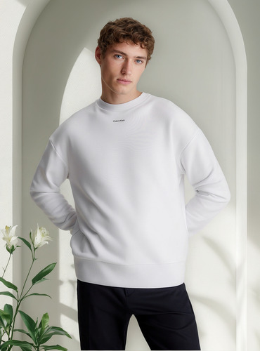 Polerón Nano Logo Cotton Modal Blanco Calvin Klein