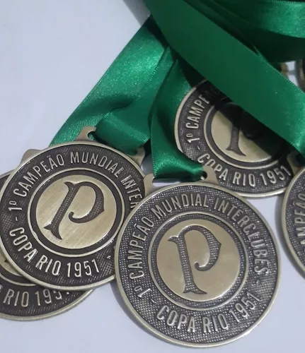 Medalha 70 Anos do Mundial do Palmeiras 1951 Cupro-Níquel Caravelas Coleções