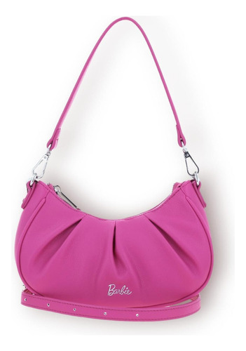 Bolso Baguette Barbie By Gorett Briana Prim24 Acabado De Los Herrajes Metal Color Rosa Chicle Correa De Hombro Rosa Chicle Diseño De La Tela Liso