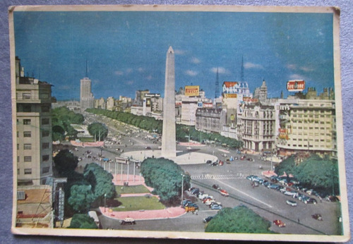 Antigua Postal Buenos Aires Avenida 9 De Julio Obelisco