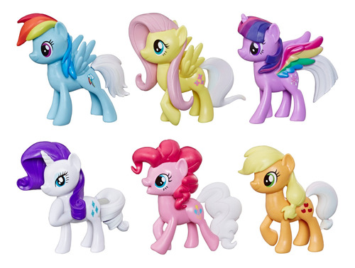 Set De 6 Figuras De 3'' Rainbow Tail Surprise De My Little