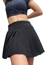 Comprar Falda Short Tableada Negra Mini Falda Casual Para  Dama