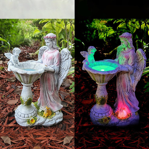 Estatua De Ángel Sólida Con Luz Solar, Artesanía