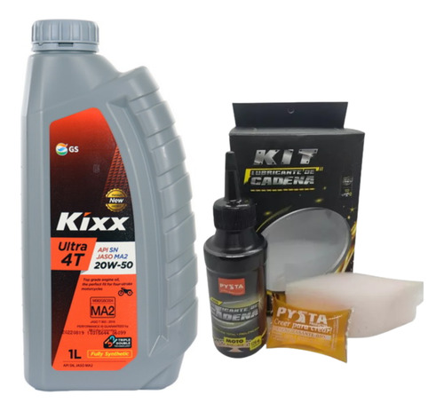 Aceite Kixx Moto 4t 20w50 Full Sintetico + Kit Cadena