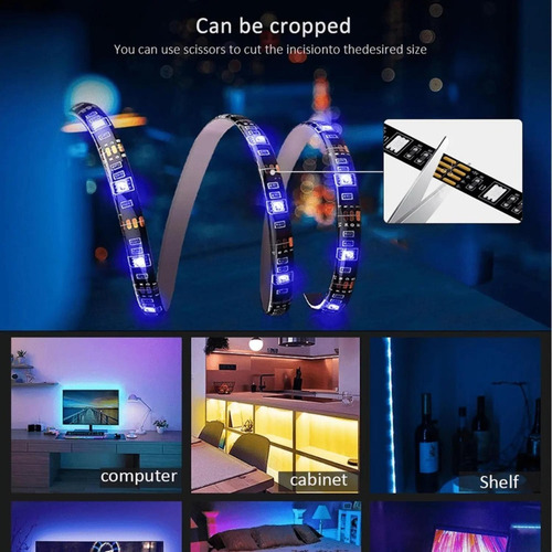 Imagem 2 de 7 de Fita Led 5050 Rgb Colorida 3mt 16 Cores Usb Para Tv Pc Carro