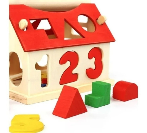 Juego Casa Encaje Chica De Madera Motricidad Niños Didactico