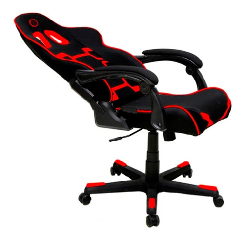 Silla de escritorio Nibio Savage NIB-GC112 gamer negra y roja con tapizado de cuero sintético