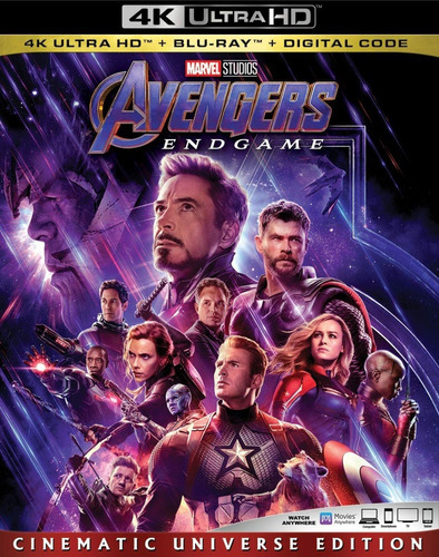 Avengers Endgame Marvel Pelicula 4k Ultra Hd + Blu-ray + Dig