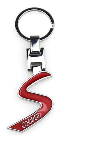 Llavero De Metal En Color Rojo Y Plata Con Logo S Cooper 