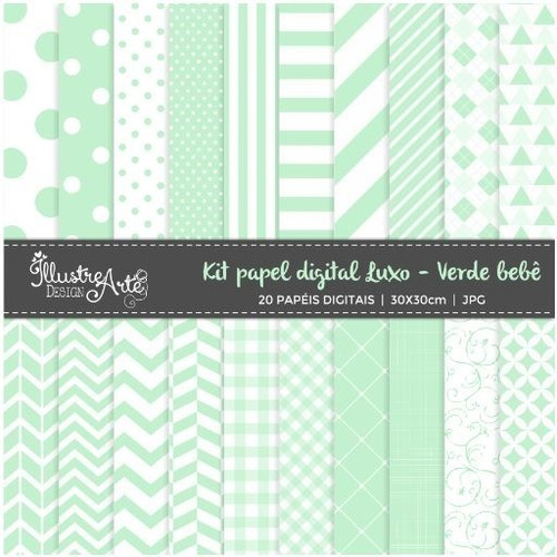 Kit Imprimible Scrap #03 - Luxo - Verde  Bebe