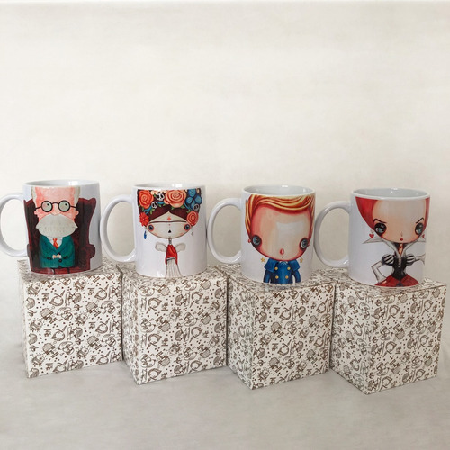 Imagen 3 de 5 de Taza Nico Da Rocha Arte Dibujo
