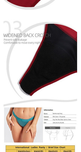 5 Pcs-bragas Menstruales Tipo Tanga De 4 Capas Para Mujer