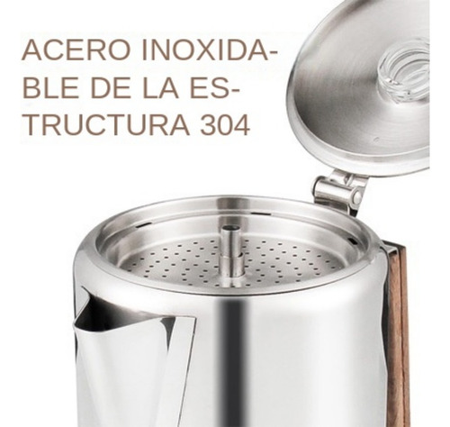 Cafetera De Acero Inoxidable Para Camping De 9 Tazas