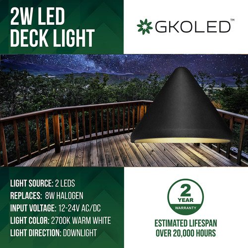 Gkoled Luz Voltaje 12-24 V Ac Dc 2 W Triangular Para Poste (