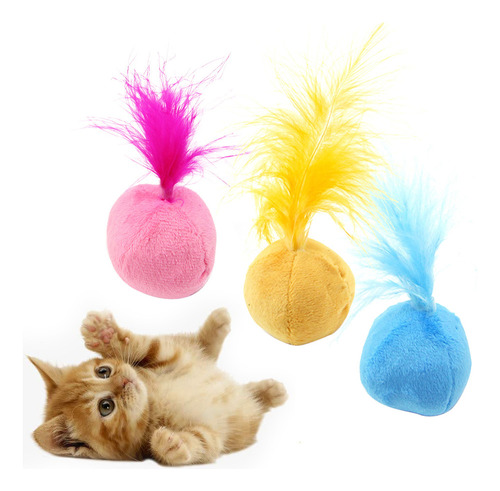 Pelotas De Peluche Para Gatos Pets Toys Mlp, 3 Unidades