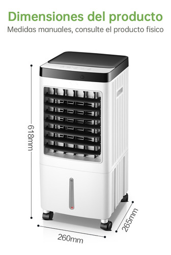 Ventilador Enfriador Aire Portátil Aire Acondicionado Frio Humidificador Con Control Remoto 10l