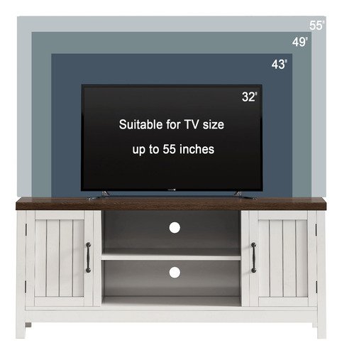 Soporte De Tv Rústico De Madera Para Hasta 55 Pulgadas