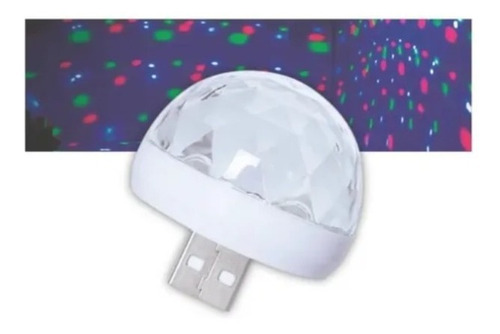 Mini Esfera Espejada Led Giratoria Rgb Led Luz Colores Tbcin