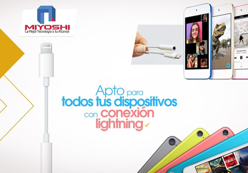 Imagen 5 de 8 de Adaptador iPhone Auriculares Lightning Plug 3.5mm Ultimo Ios