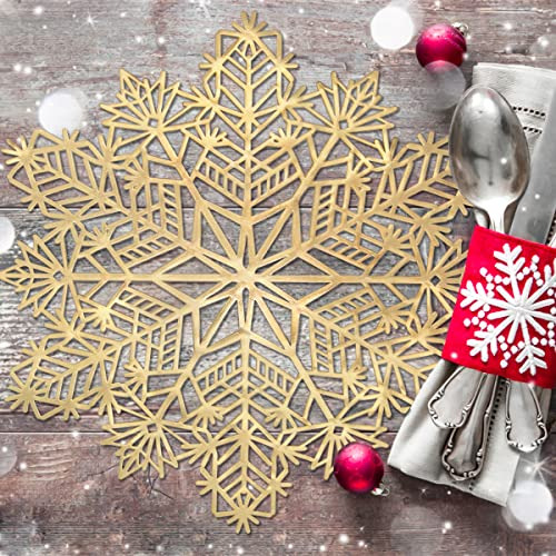 Juego De 8 Manteles Individuales Con Copos De Nieve Decorat