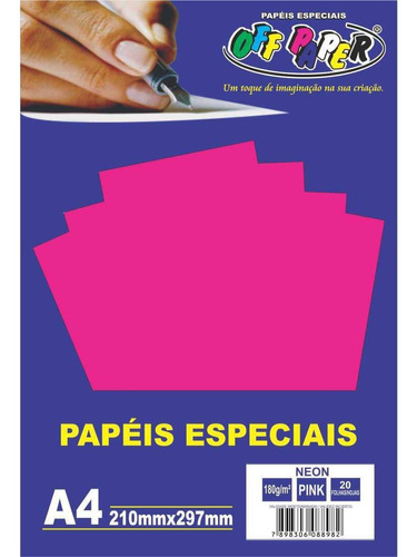 Papel A4 Neon Pink 180g