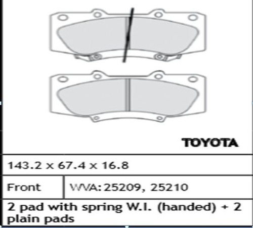 Juego Pastillas Freno Toyota Hilux 2.5/3.0 2009... Comline