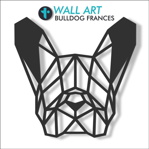 Imagen 1 de 4 de Cuadro Decorativo En Madera Calada Bulldog Frances Xl