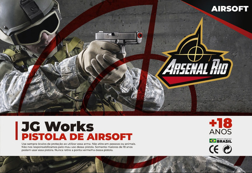 Imagem 3 de 8 de Pistola Airsoft Toy Spring Jg Works 6mm Arsenal Rio
