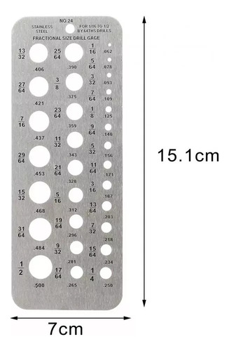 Brocas De Medição De Tamanho De 1,59 A 12,7 Cm
