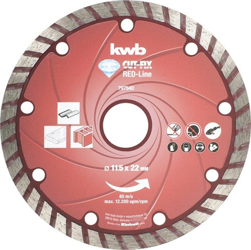 Imagen 1 de 3 de Disco Diamantado Kwb Turbo - 115mm Porcelanato 4,5 Pulgadas