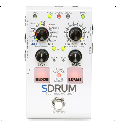 Pedal De Efeito Guitarra Baixo C/ Fonte Digitech Sdrum V04