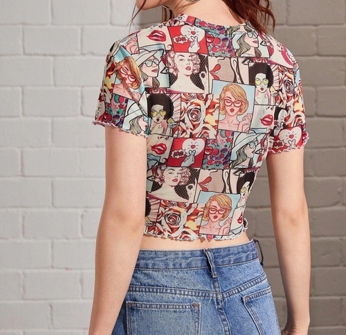 Imagen 2 de 2 de Camiseta De Malla Pin Up Girl