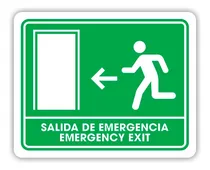 Comprar Señalamiento Salida De Emergencia Izquierda Esp\u002Fing 30x40