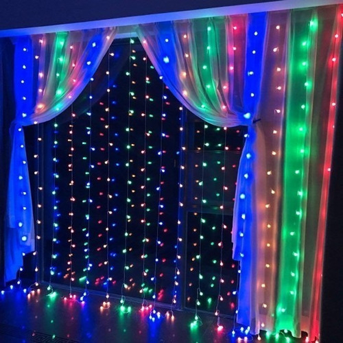 Imagen 6 de 8 de Luces Led Cortina 3x3 Cálido O Blanco Decoración Eventos