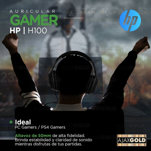Imagen 6 de 9 de Auricular Gamer Hp H100 Pc Notebook Microfono X2 Jack Indep.