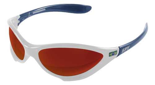 Óculos De Sol Spy 45 - Twist Branca - Haste Azul Royal