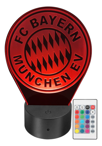 Lámpara Fc Bayern Munich Fútbol Acrílico Rgb Personalizada