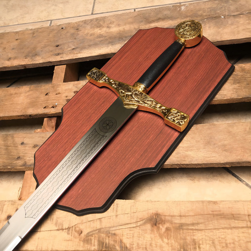 Espada de luxo Excalibur de 114 cm com tela medieval 900gd