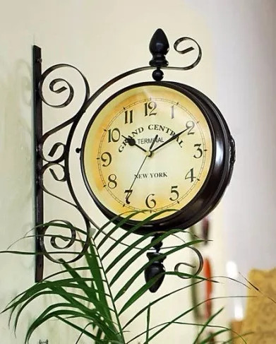 Reloj Retro De Metal Para Estación De Tren, Vintage, Antiguo