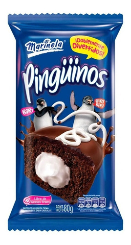 Dulces Pinguinos Pasteles Rellenos Display X 2 Und X 80 G