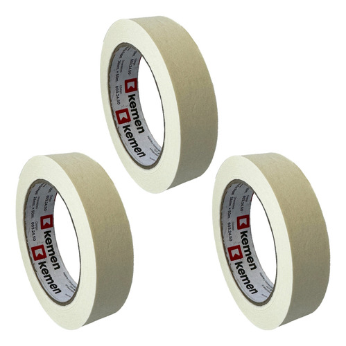 Cinta Papel Enmascarar Pintor 38mm X 50 Mts - Pack X3 Color Crema Lisa