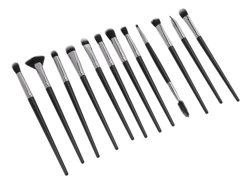 Juego De 12 Brochas De Maquillaje De Nailon En Polvo Para Co