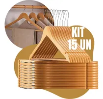Comprar Cabide De Madeira Roupa Adulto Marfim Calça Kit 15 Peças